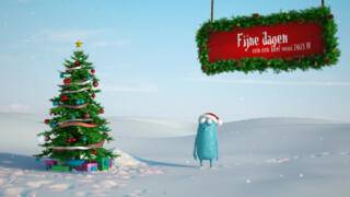 Kleipop in sneeuw, kerstboom pakjes (nr. 41)